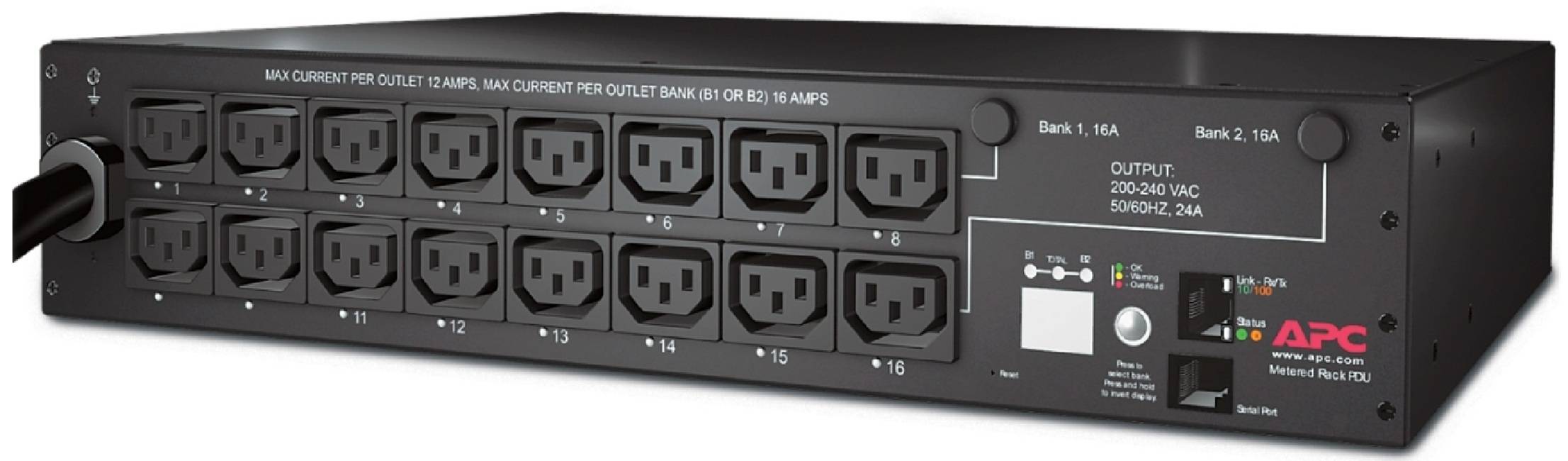 Unidad PDU para rack con conmutación - 2 U, 30 A, 208 V, (16) C13 Unidad PDU para rack con conmutación - 2 U, 30 A, 208 V, (16) C13
